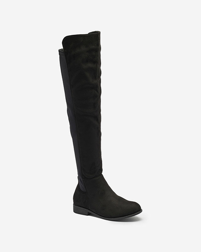 OUTLET Női fekete öko-szarvasbőr over-the-knee csizma Doggu- Footwear