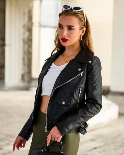 Royalfashion női öko bőr Ramones dzseki