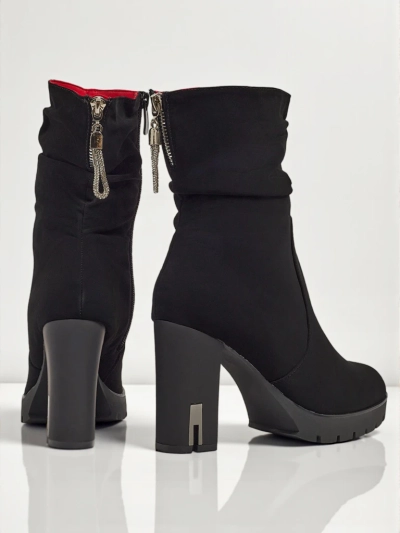 Női bokacsizma eco bőr matt vastag sarkú Nivarelle