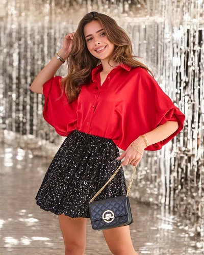 Royalfashion Rövid női szoknya flitterekkel