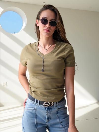 Royalfashion Női Pamut Rövid Ujjú Top