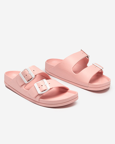 OUTLET Rózsaszín, csatos női papucs. Teliwo - Lábbeli