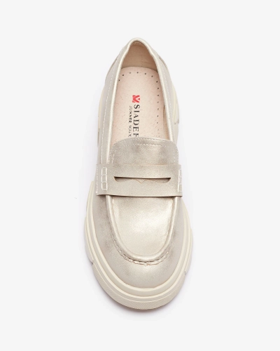 Gold női öko bőr mokaszin Sepop- Footwear
