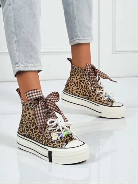 Női Leonora Leo barna platformos tornacipő – olasz stílus, szövet