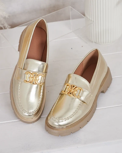 Chloé arany mokaszinok, elegáns női stílus