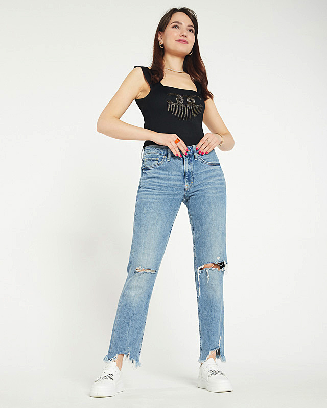 Fekete női felső cirkóniával - Ruházat