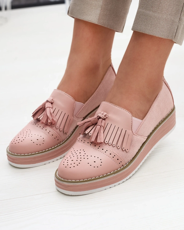 Rózsaszín női alacsony sarkú félcsizma Veolita- Footwear