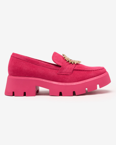 Royalfashion Fuchsia női öko velúr mokaszin Likoki