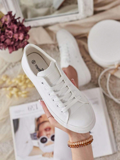 Aurelia Bianche – Royalfashion fehér tornacipő ökológiai bőrből, lapos