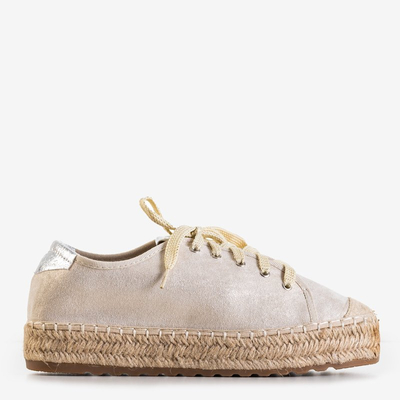 Női bézs cipők a'la espadrilles a Woilla platformon - Lábbeli