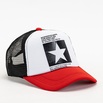 Fehér és piros unisex baseball sapka - Kiegészítők