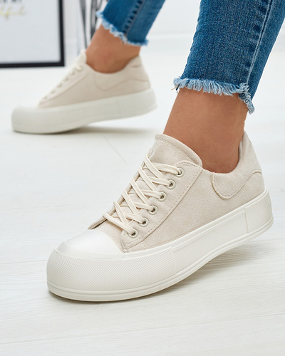 Bézs női öko-szarvasbőr tornacipő Zeobic- Footwear