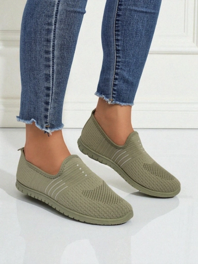 Női Hypatia Verde felbújós mokaszin szövetből, lapos talppal