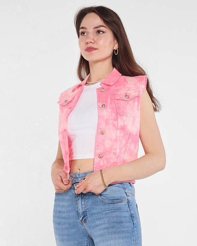 Rózsaszín női farmermellény - Ruházat