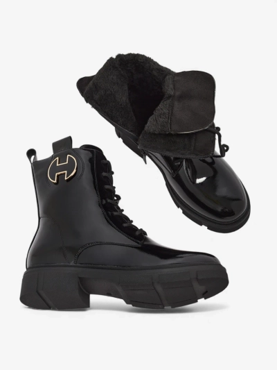 Athena Női Fekete Bőr Elegáns Bokacsizma Őszre