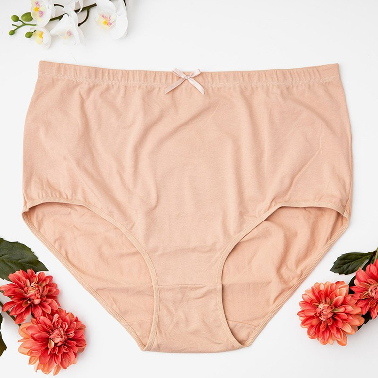 Bézs női pamut bugyi PLUS SIZE - Fehérnemű