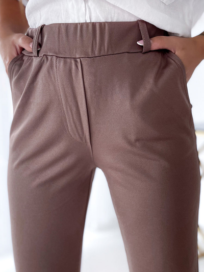 Royalfashion Világosbarna női treggings