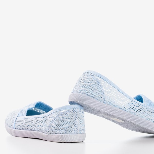 Niebieskie baleriny wykonane z materiału Noremies - Obuwie