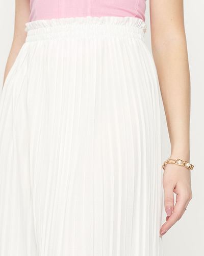 Női fehér rakott midi szoknya - Ruházat