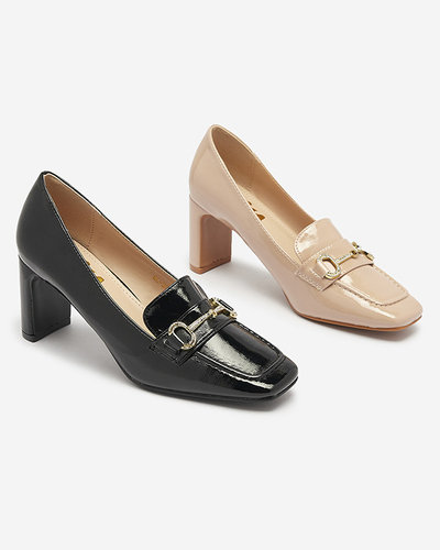 Lakkozott női mokaszin stílusú cipő fekete színben Koccol- Footwear