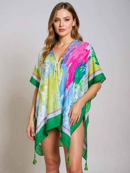 Royalfashion Callista színes, térdig érő, V-nyakú női pareo