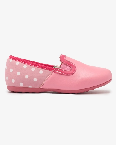 Rózsaszín, öko bőrből készült, borsónyomott félcipő Rellme- Footwear