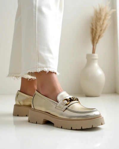 Royalfashion Női mokaszin aranyozott Goldlove