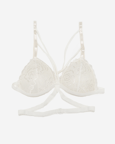 Fehér női melltartó csipkével és pántokkal - Fehérnemű