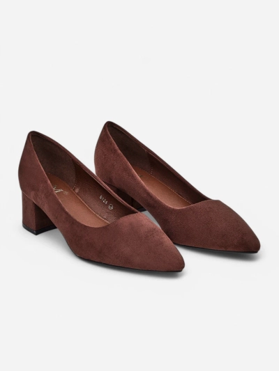 Aurelia Classico – Barna velúr női blokk sarkú cipő 4,5 cm