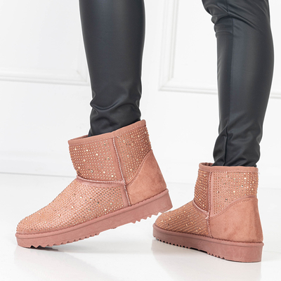 Sötét rózsaszín női hócsizma cirkóniával Rudis - Lábbeli