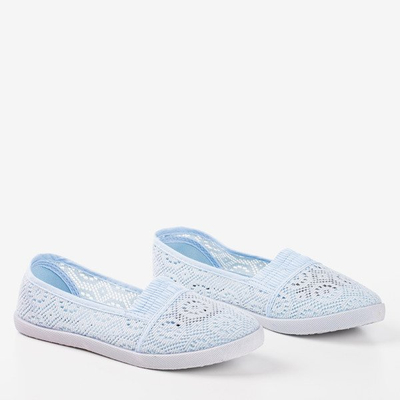 Niebieskie baleriny wykonane z materiału Noremies - Obuwie