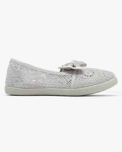 Lányok szürke slip on tornacipő masnival Sweet Life - Lábbeli