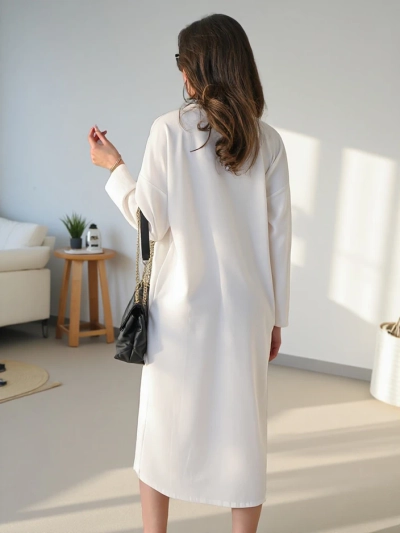 Royalfashion Női midi, oversized anyagú ruha virággal