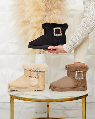 Royalfashion Női csizma a'la hócsizma díszítéssel Galaes