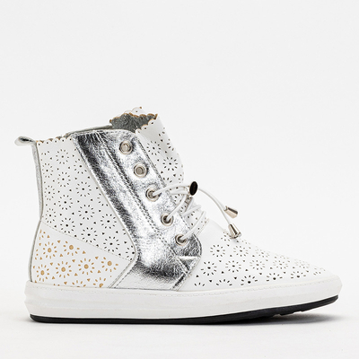 OUTLET Lonsi fehér áttört áttört gyerekcsizma - Lábbeli