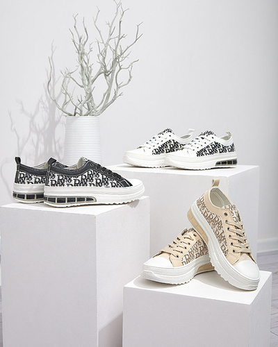 Sneakers Livia fekete-fehér színben, platformmal