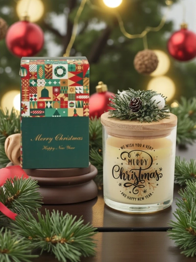 Karácsonyi illatgyertya Merry Christmas Happy New Year