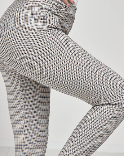 Sárga-fekete női kockás teggings- Ruházat