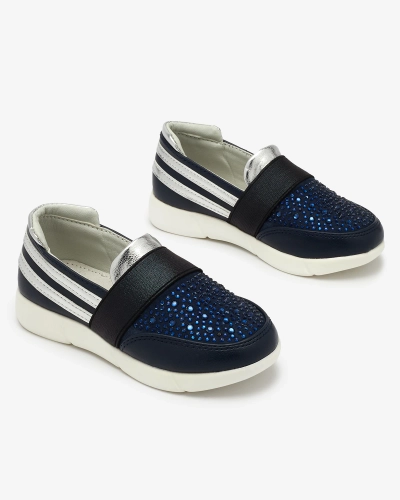 OUTLET Royalfashion Navy-fekete gyerek csúszós tornacipő Ciarala