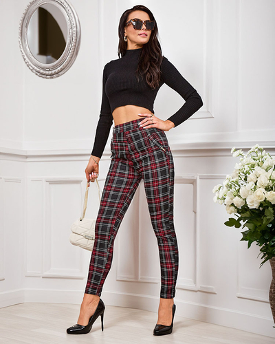 Royalfashion Melegített kockás női teggings