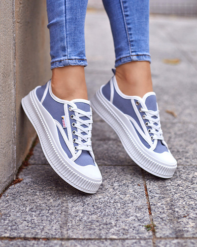 OUTLET Kék és szürke női tornacipő Scola-Shoes