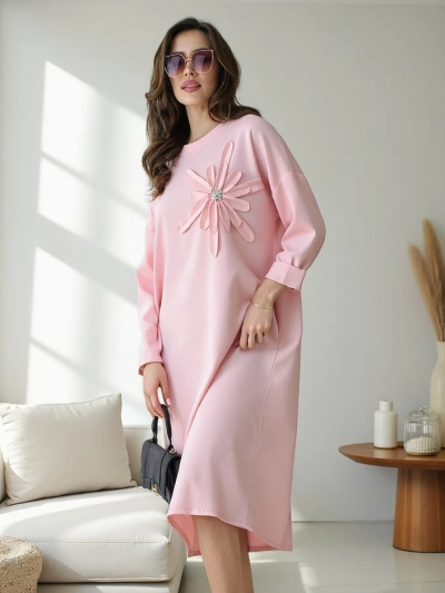 Royalfashion Női midi ruha oversized virággal