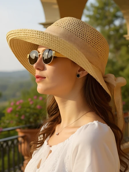 Royalfashion Női szalmakalap Grace szalaggal