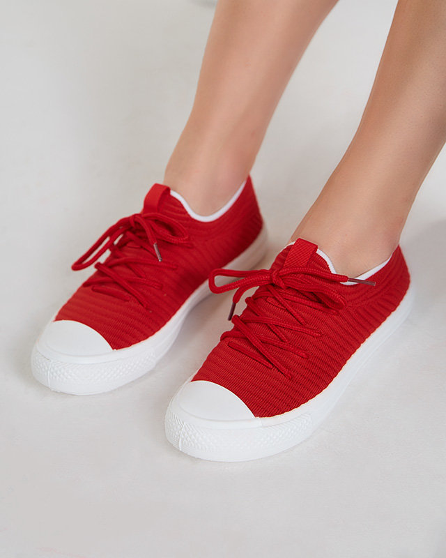 OUTLET Női piros bordás tornacipő Manfer- Footwear