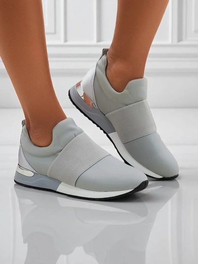 Damskie sneakersy Selene Grigio płaska podeszwa gołębi szary modny styl