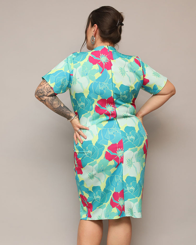 Royalfashion Női virágos szövet ruha PLUS SIZE