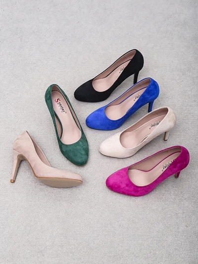 Royalfashion Női eco-suede magassarkú Caldeno