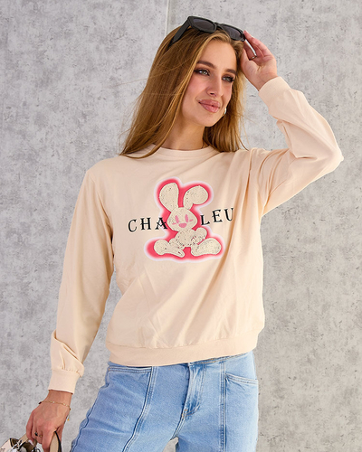 Royalfashion Női pamut vékony nyomtatott pulóver