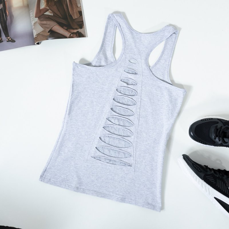 Szürke női széles vállú póló - ruházat