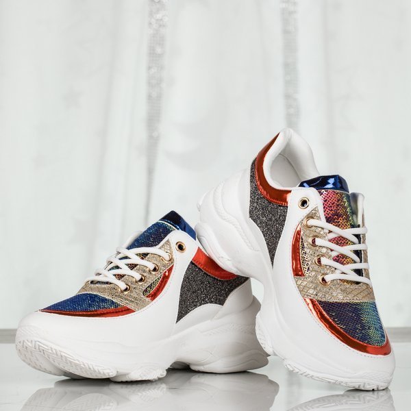 Fehér sportcipő színes betétekkel Outta My Head - Lábbeli